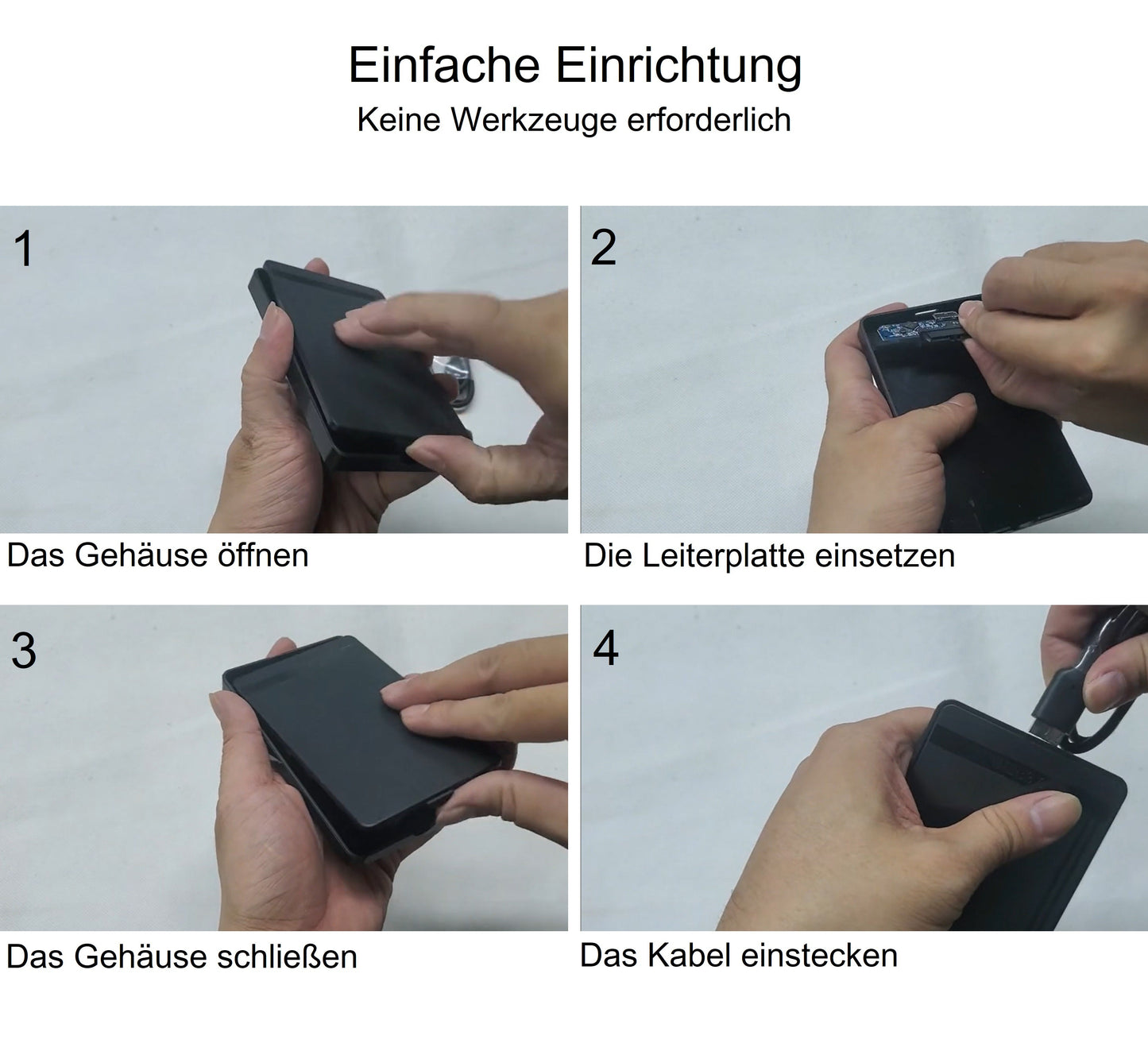 Carcasă externă pentru hard disk DREIKS, 2,5 inch, USB 3.0 Micro-B - Capacitate flexibilă, alimentare USB 5V, dimensiuni compacte