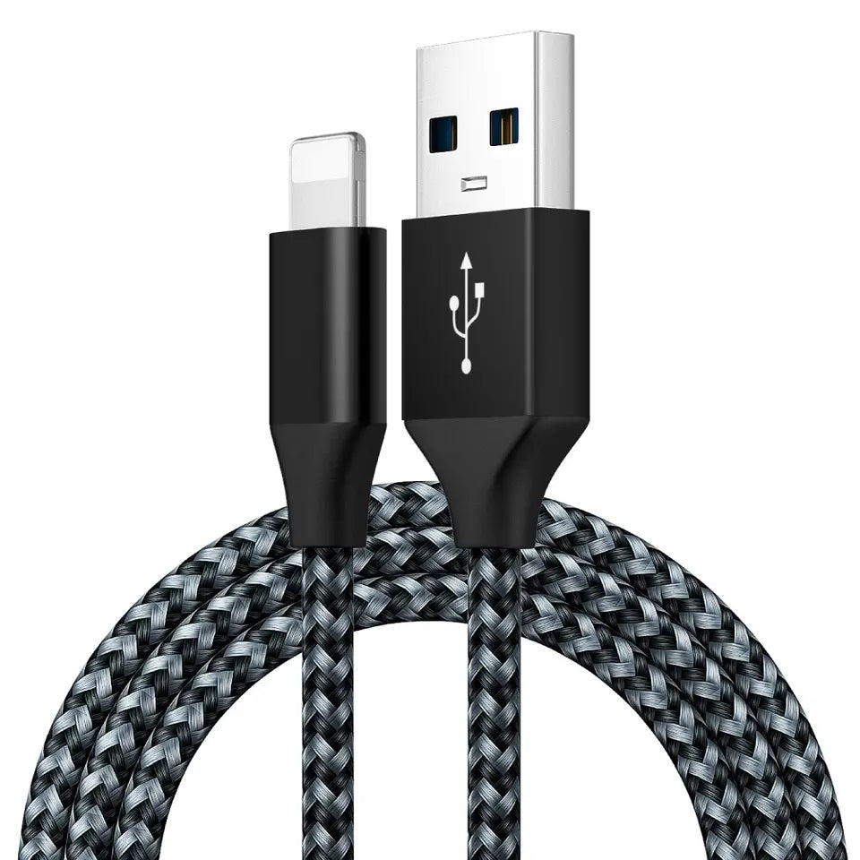 Ladekabel für iPhone USB-A auf 8-Pin Nylon Datenkabel 3A USB 2.0 Handy