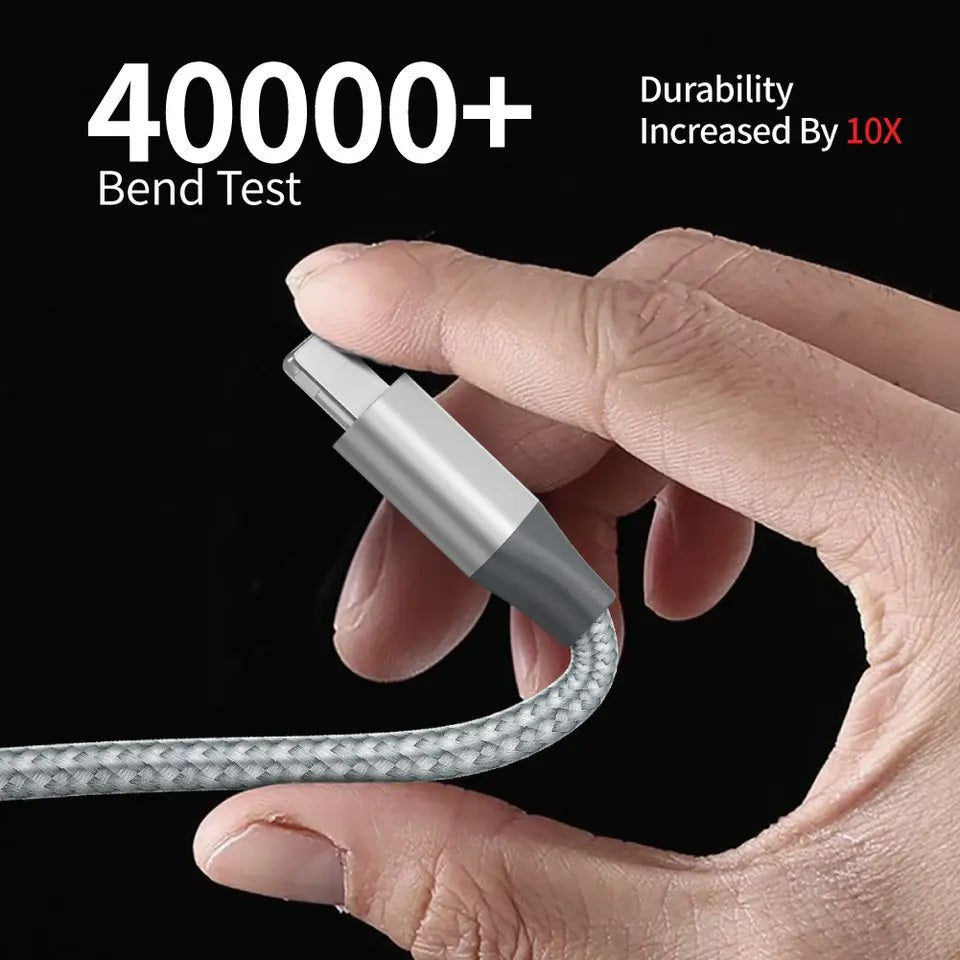 Ladekabel für iPhone USB-A auf 8-Pin Nylon Datenkabel 3A USB 2.0 Handy