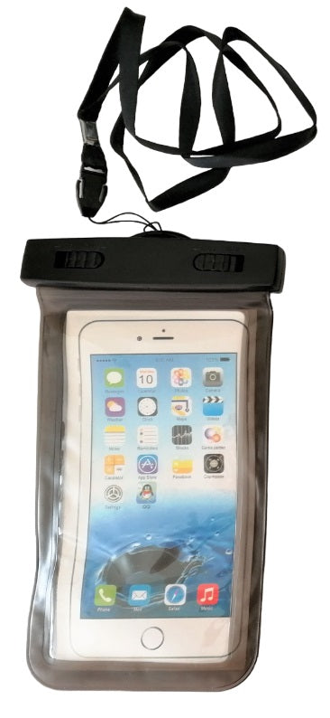 Husă de telefon impermeabilă DREIKS - compatibilă cu ecrane de până la 6,5 ​​inci, slot pentru card, dimensiuni 165x80mm, față transparentă