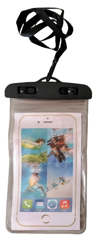 DREIKS Wasserdichte Handyhülle - Passend Bis 6,5 Zoll, Kartenfach, Maße 165x80mm, Transparent Vorderseite