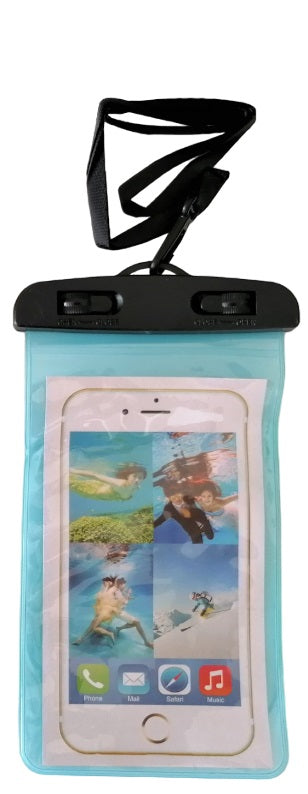 DREIKS Wasserdichte Handyhülle - Passend Bis 6,5 Zoll, Kartenfach, Maße 165x80mm, Transparent Vorderseite