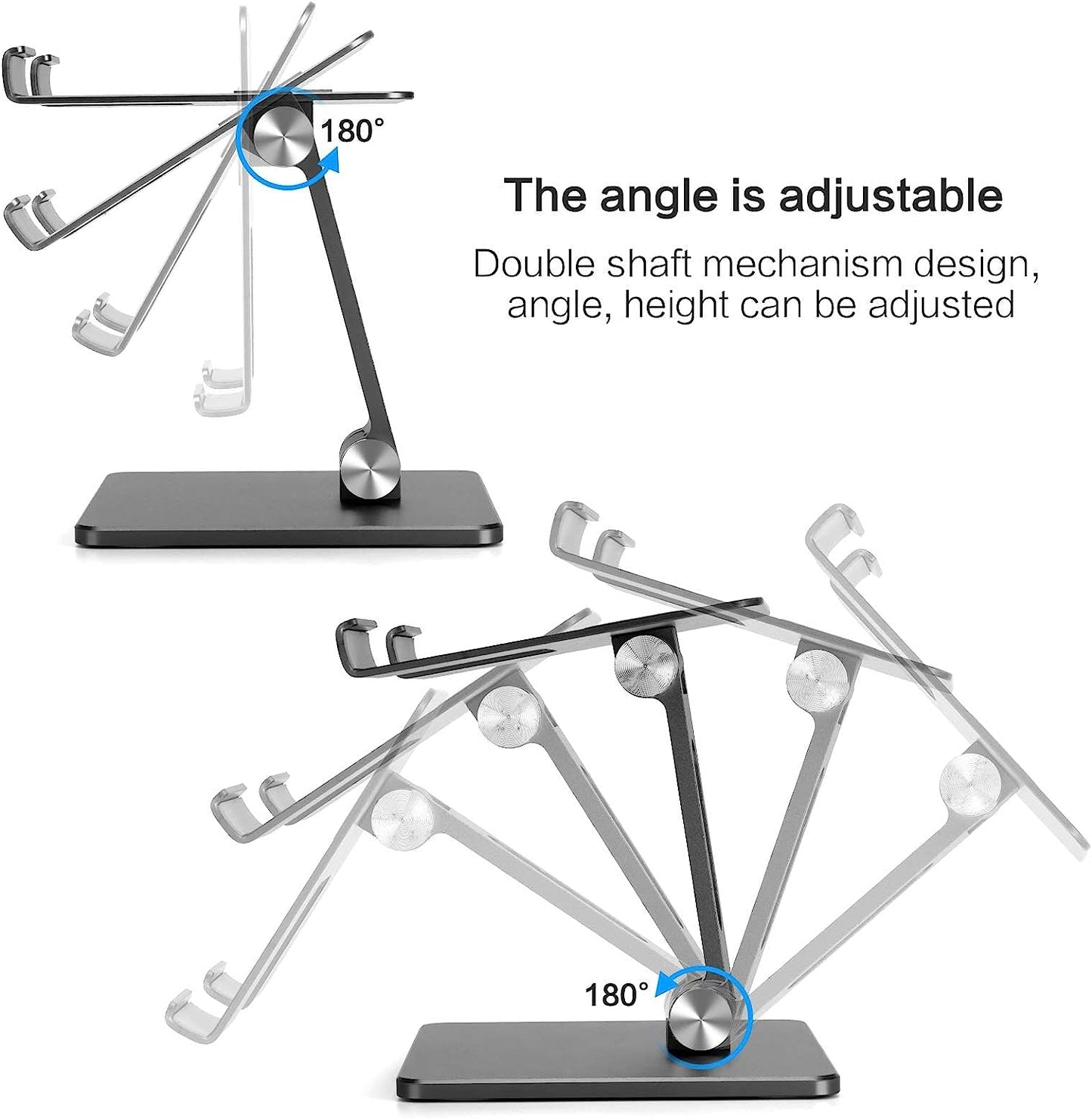 Suport tabletă, aluminiu, stabil, acceptă tablete de până la 15 inci