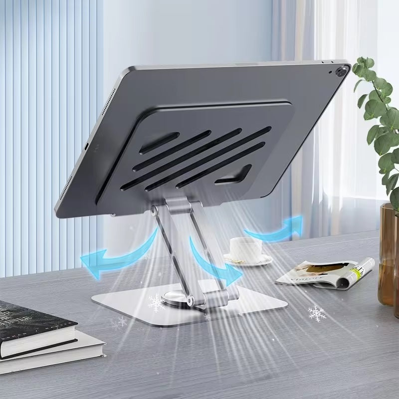Suport pentru tabletă, rotație 360°, aluminiu, acceptă tablete de până la 12 inci