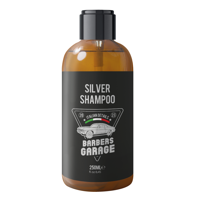Șampon exclusiv pentru păr argintiu Barbers Garage (250 ml)