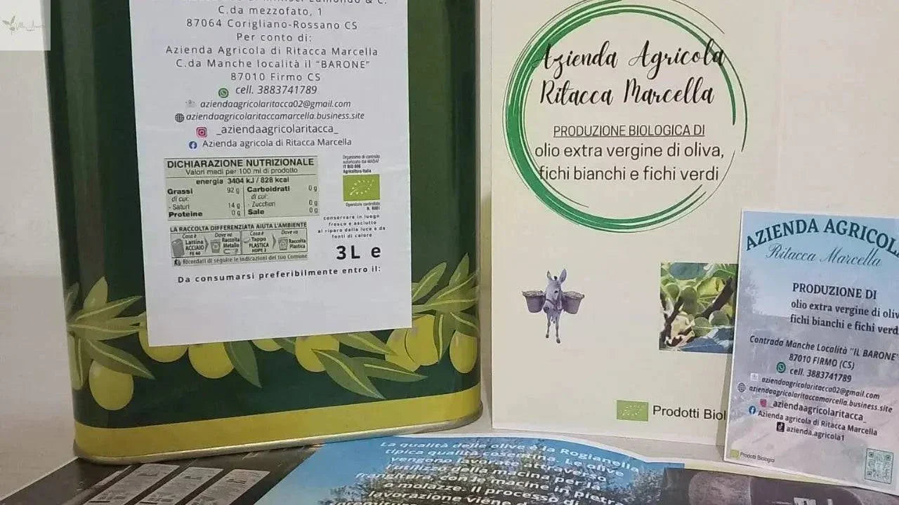 Ulei de măsline extravirgin Ritacca organic - Capacitate 1 L, Presat la rece, Dimensiuni 9x9 cm