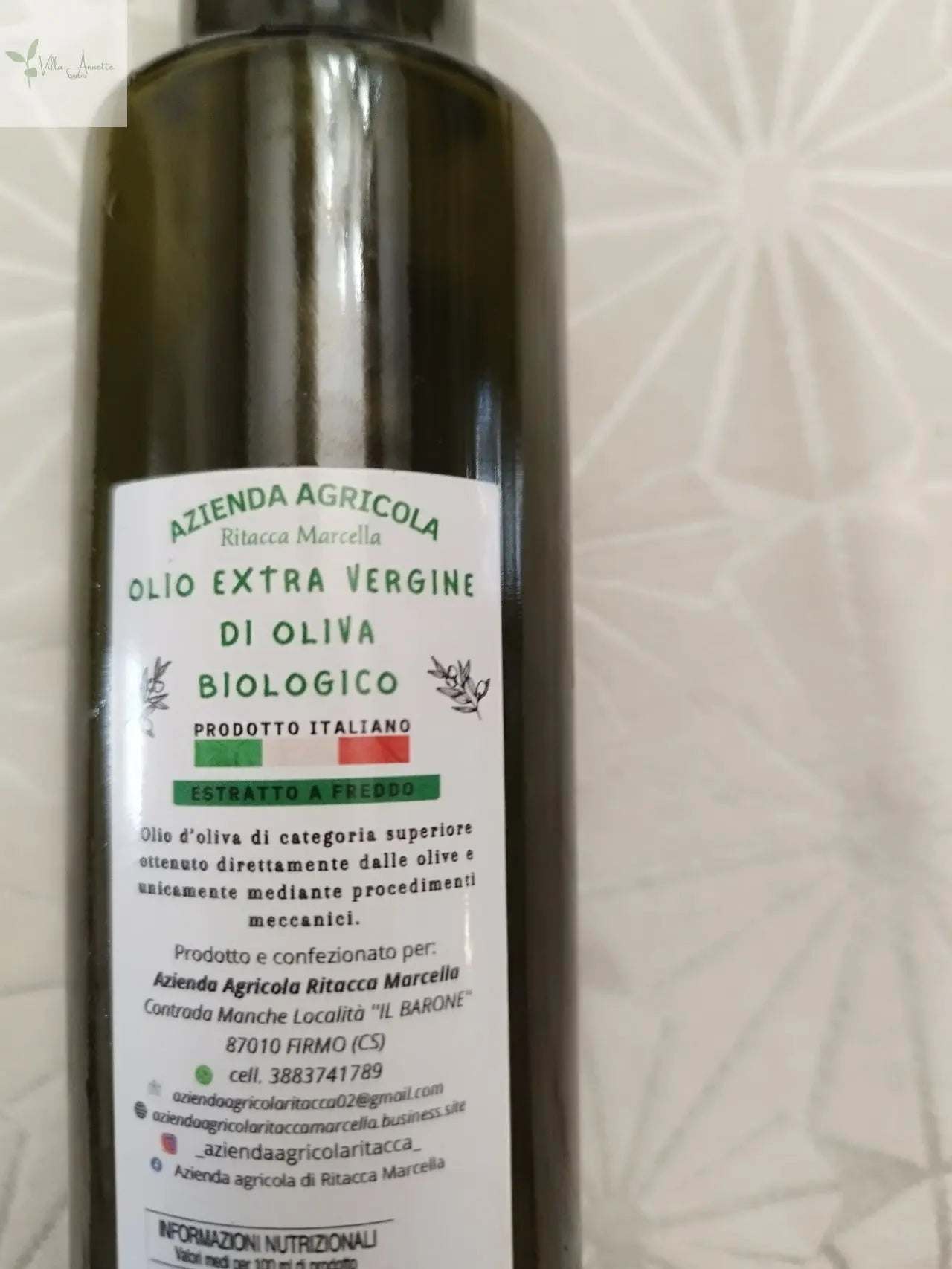 Ulei de măsline extravirgin Ritacca organic - 500 ml, presat la rece