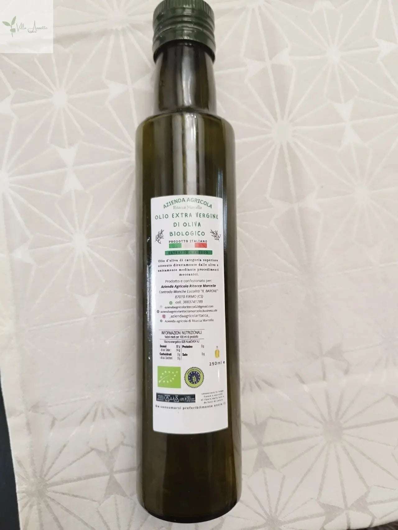 Ulei de măsline extravirgin Ritacca organic - 500 ml, presat la rece