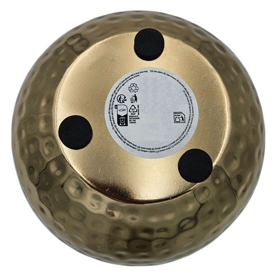 Blumentopf Hammerschlag Gold - Größe 18x18 cm Metall