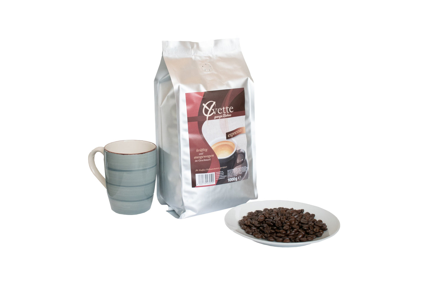 Espresso boabe Yvette - Amestec puternic de Arabica Robusta - 1 kg Potrivit pentru aparate de cafea complet automate