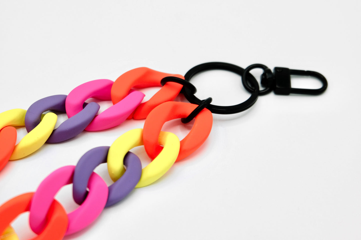 Schlüsselanhänger mit Karabiner "RUBBER EDITION" Neon Bunt