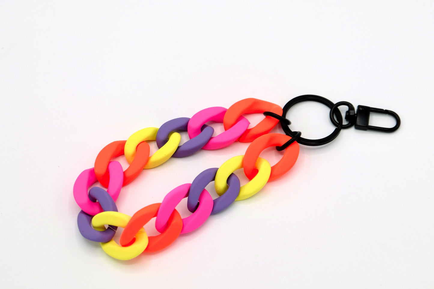 Schlüsselanhänger mit Karabiner "RUBBER EDITION" Neon Bunt