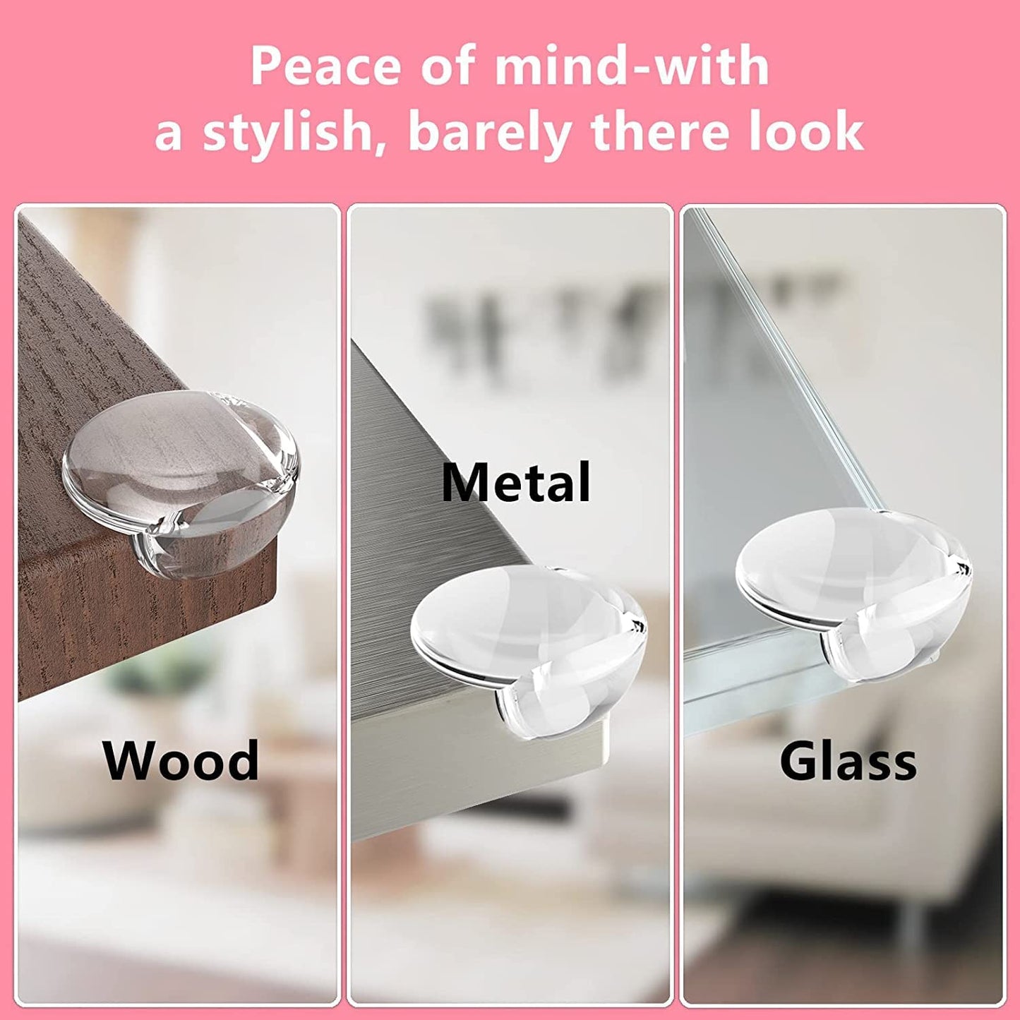 Protecții de colț din silicon DREIKS cu tampoane moi - Cantitate 12, Material: Silicon, Adeziv 3M