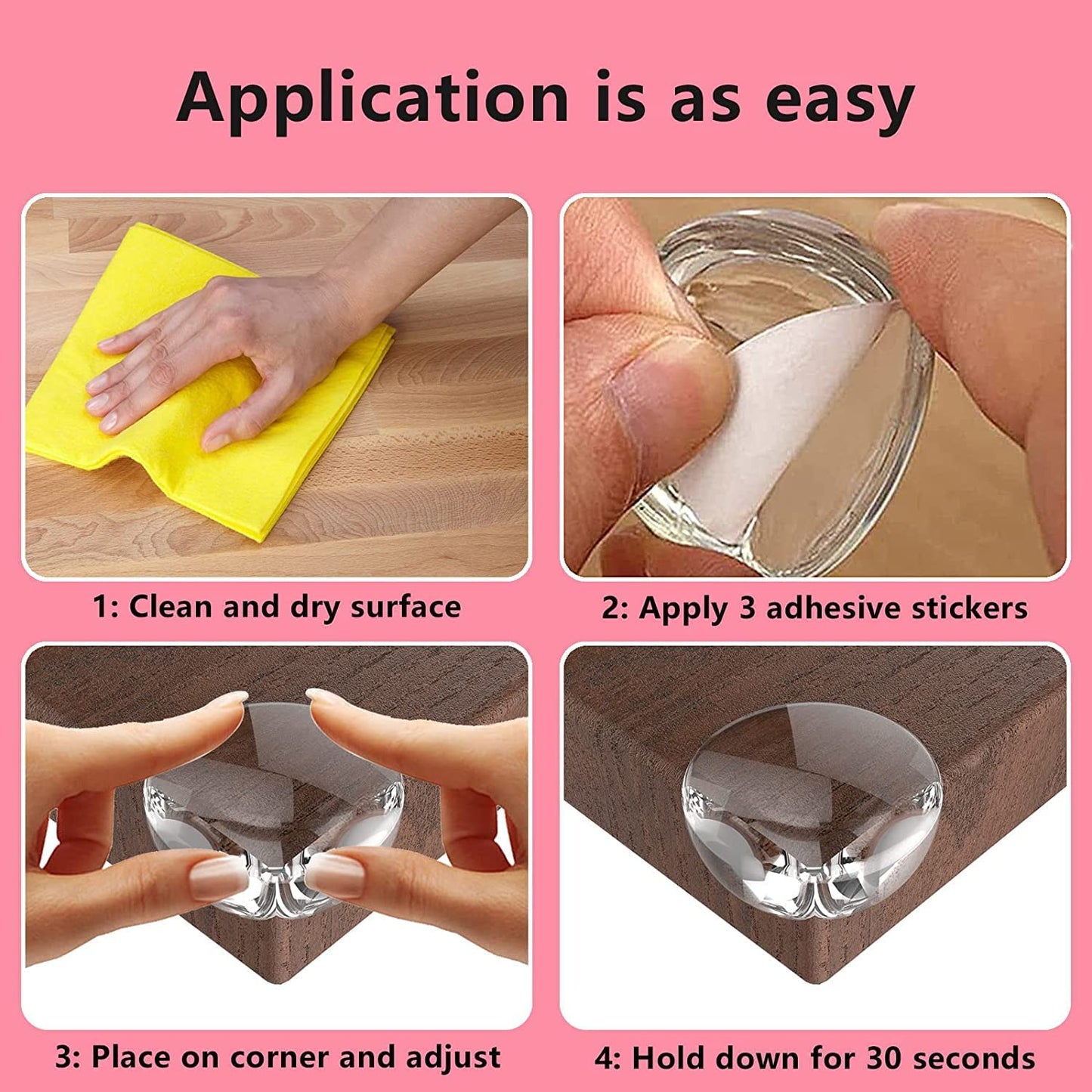 Protecții de colț din silicon DREIKS cu tampoane moi - Cantitate 12, Material: Silicon, Adeziv 3M