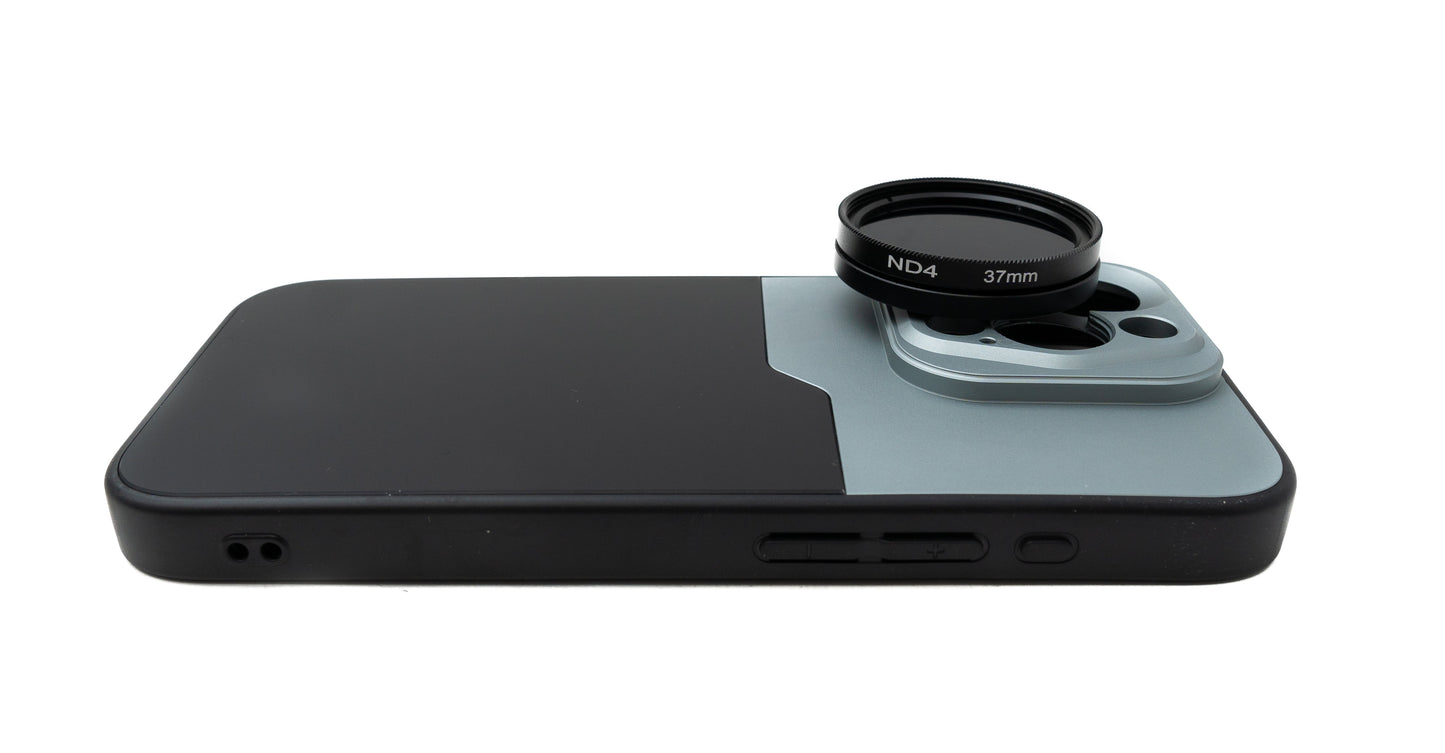 SYSTEM-S ND Filter Set 37 mm Neutraldichte mit Gewinde Hülle und Tasche für iPhone 15 Pro