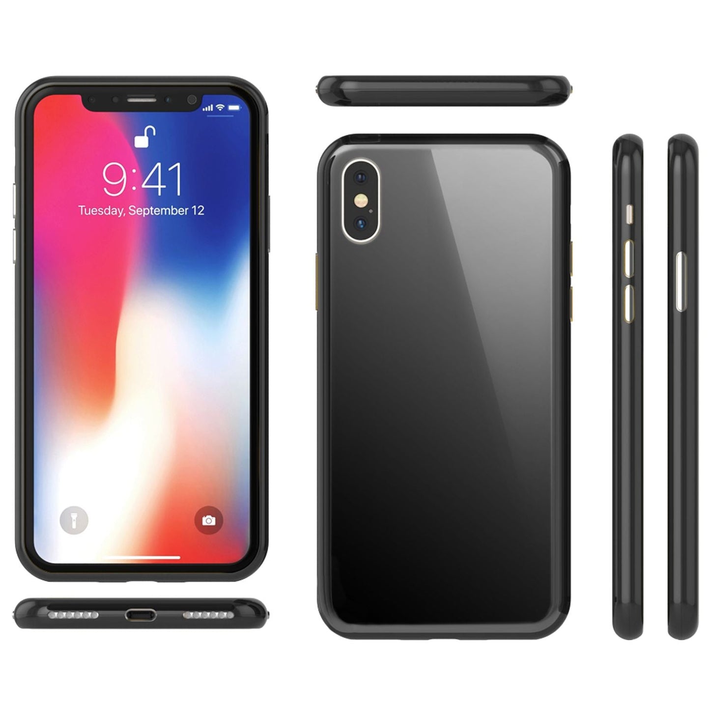 NALIA 360° Magnet Hülle - Ultra Slim Hartglas Rückseite Für iPhone XS Max 9H Härte Display Schutz