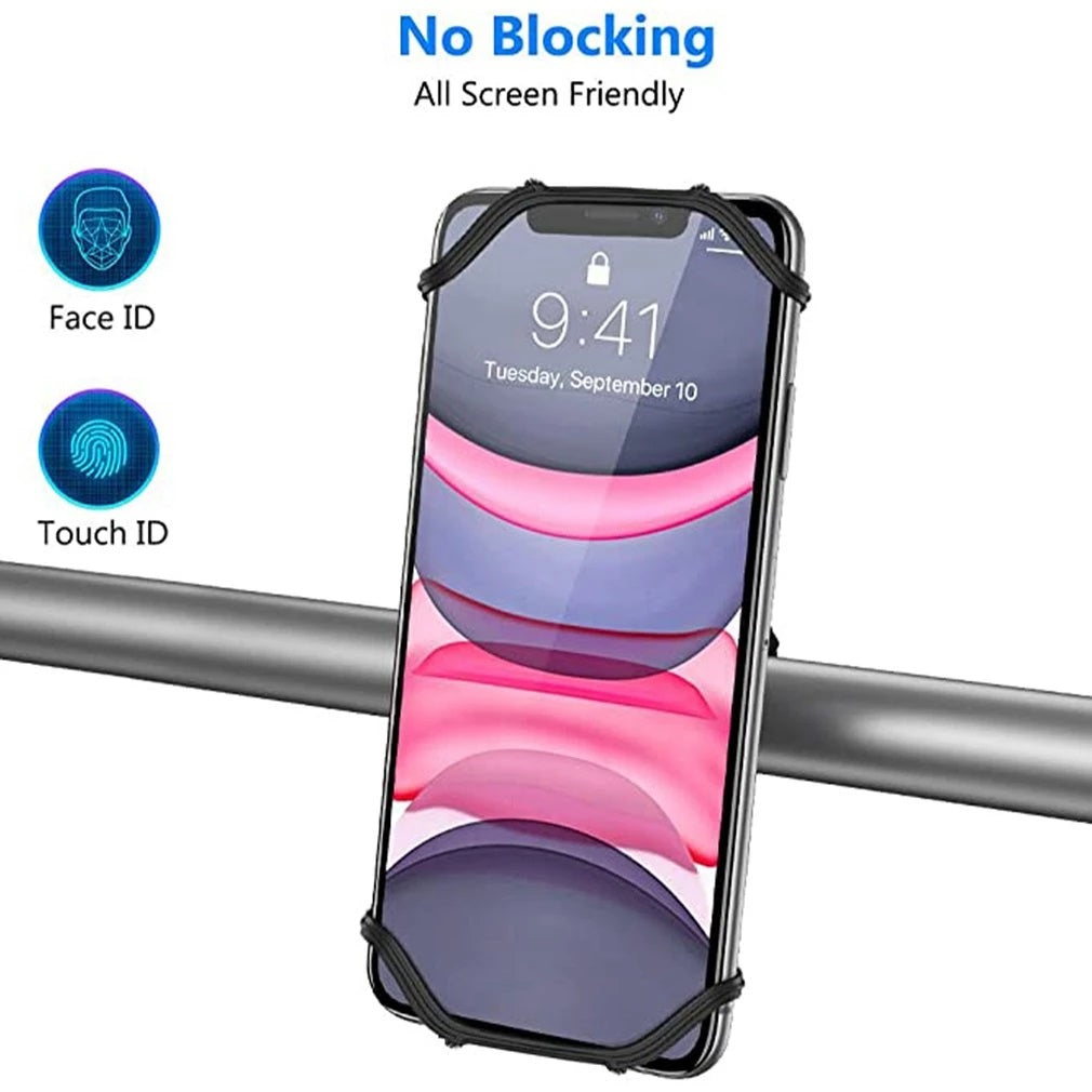 DREIKS Fahrrad Handyhalter Silikon 360 Grad - Abnehmbar Oder Nicht Abnehmbar, Klemmkraft Hoch, Passend 4,0-6,7 Zoll