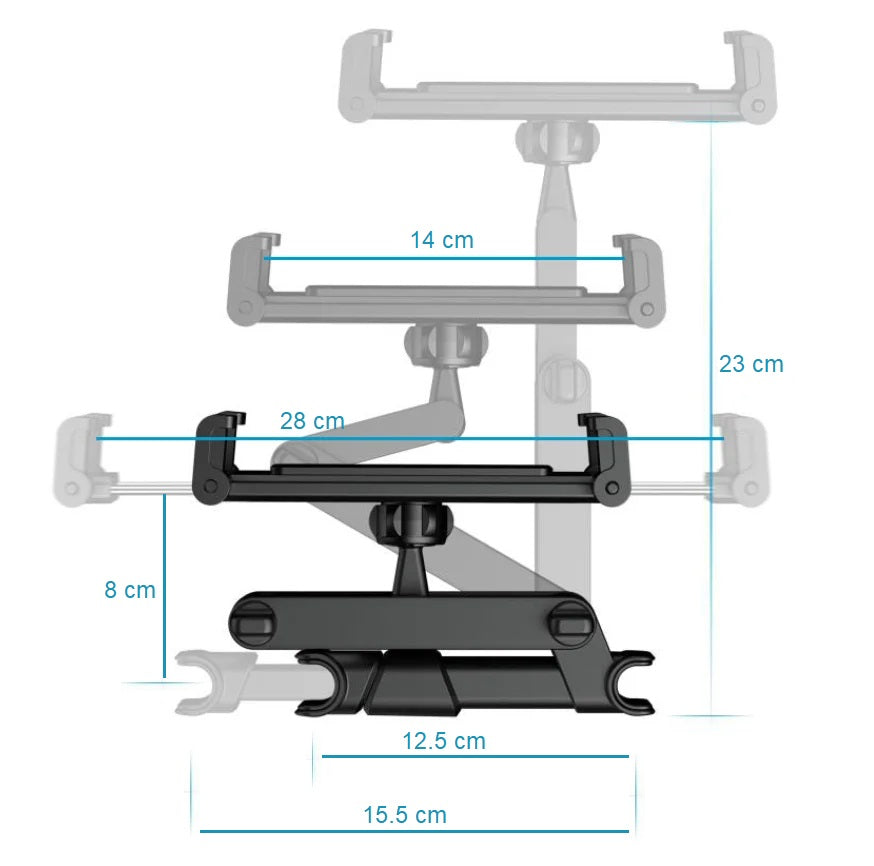 Suport auto universal pentru tabletă, tetieră, extensibil pentru iPad și switch