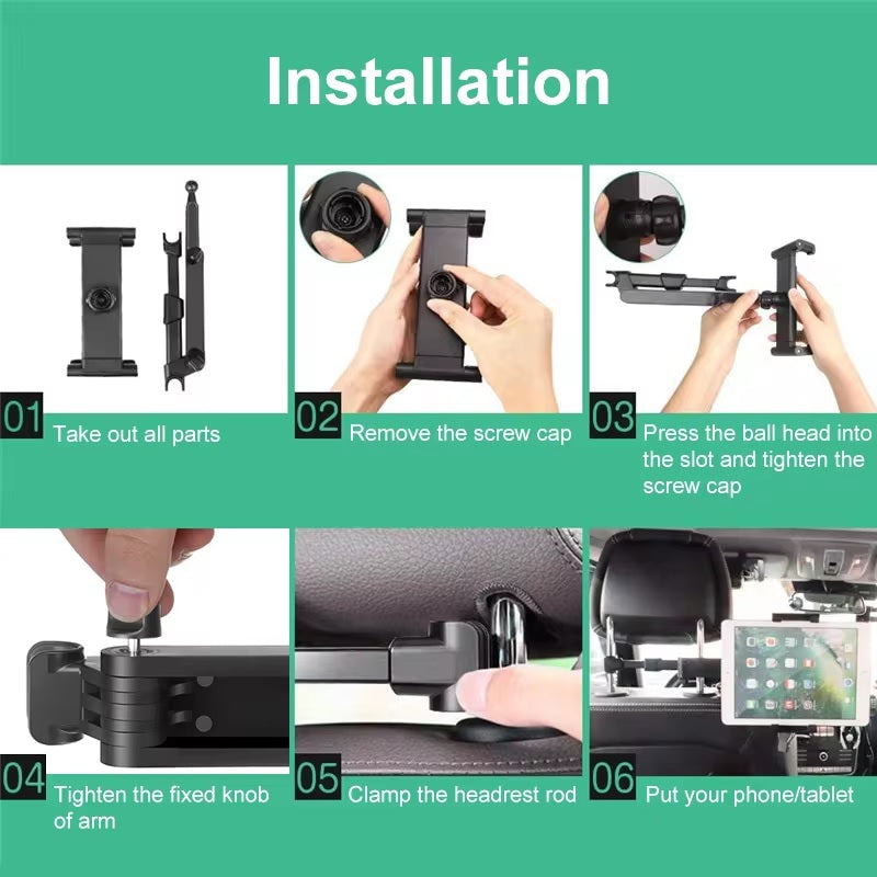 Suport auto universal pentru tabletă, tetieră, extensibil pentru iPad și switch