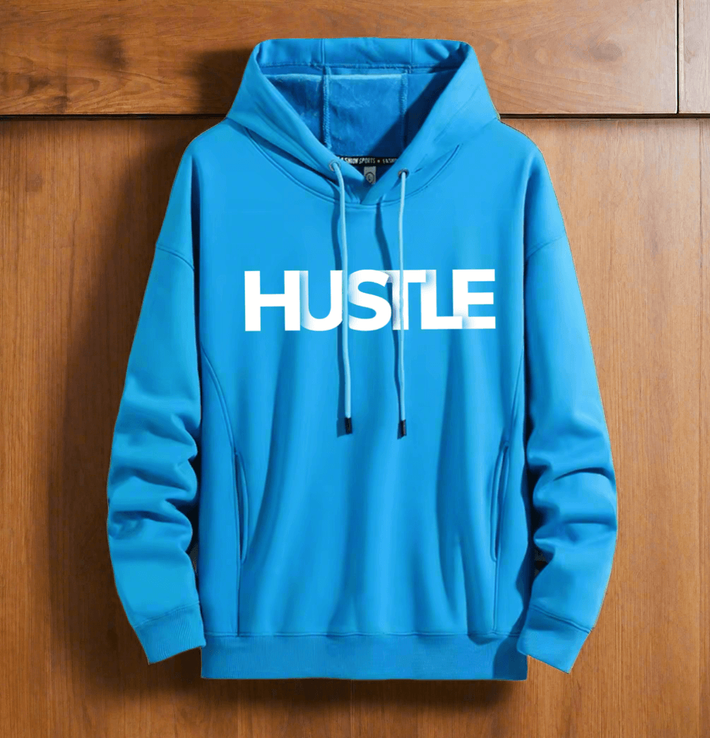 HUSTLE Art ,Winter plush hoodie warm and stylish