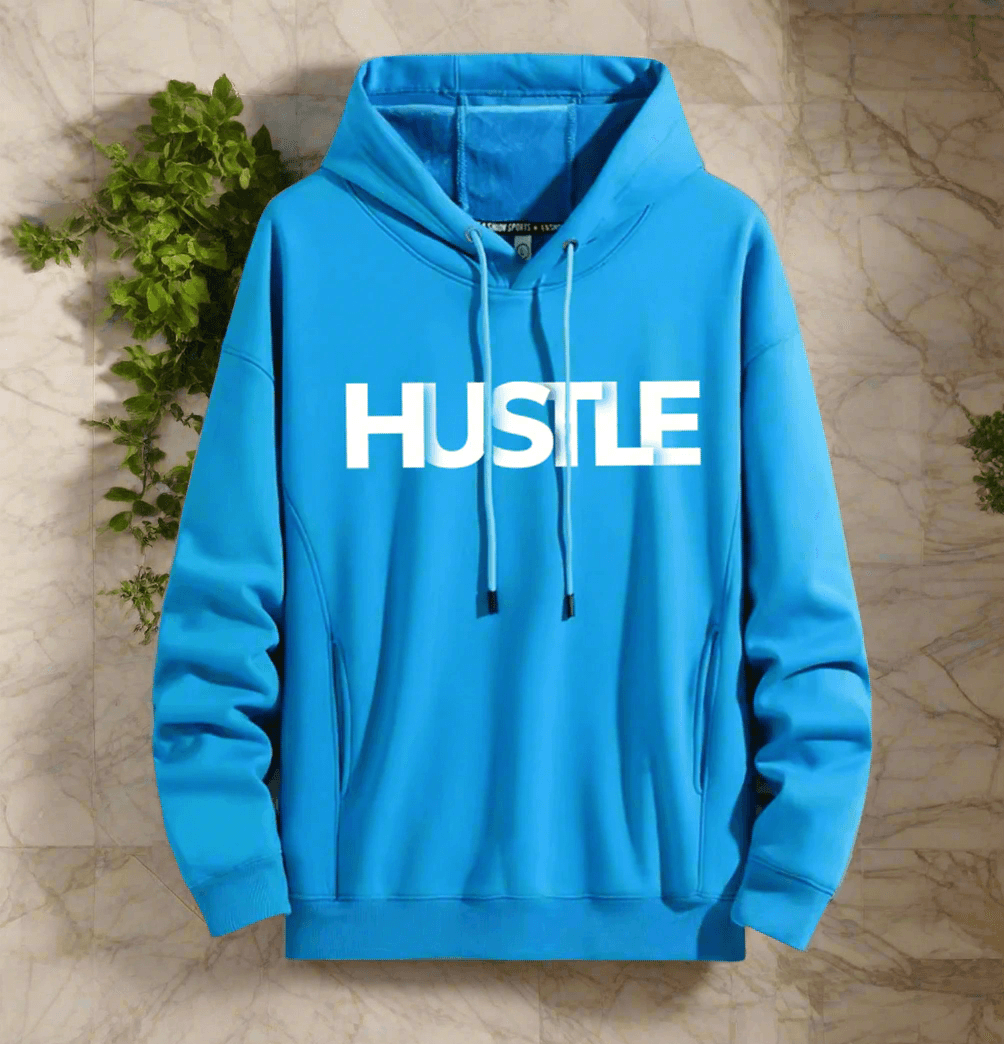 HUSTLE Art ,Winter plush hoodie warm and stylish