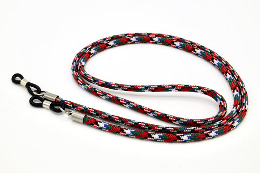 Brillenband 3,8mm Camouflage Rot Blau