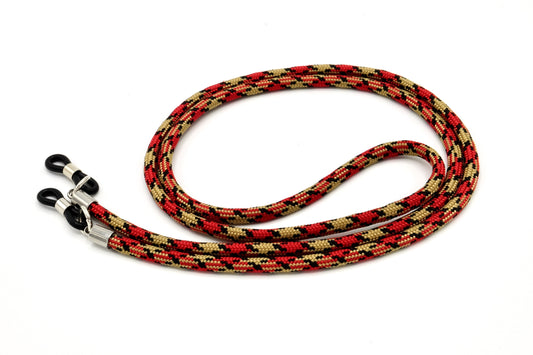 Brillenband 3,8mm Camouflage Rot Beige