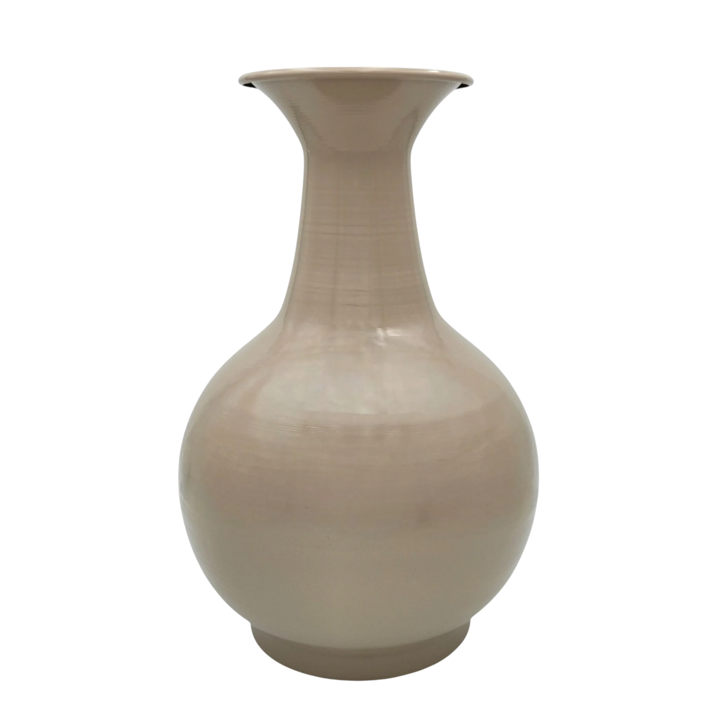 Blumenvase XXL Metallvase Beige Retro Stil - 38x25 Öffnung 14,5 cm Loch Ø6 cm