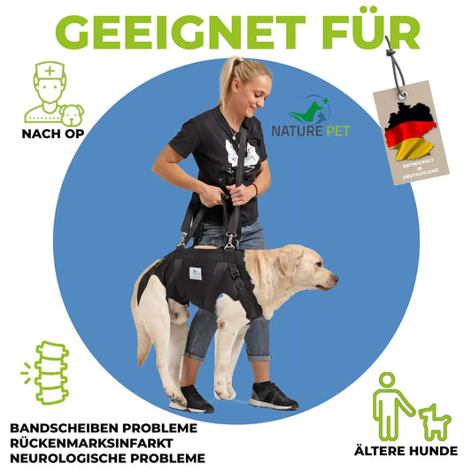 Durchgehende Tragehilfe für Hunde