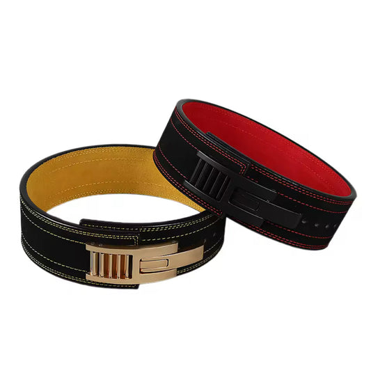 Curea de haltere din piele cu închidere rapidă