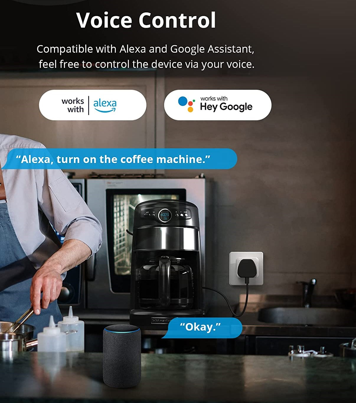 Priză inteligentă DREIKS cu control prin aplicație - 16A 230V compactă