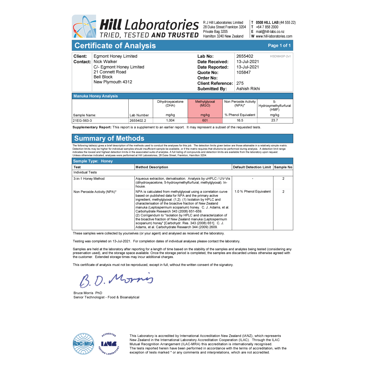 Miere ManukaWelt MGO 460+ - Capacitate borcan de sticlă 500g Origine Noua Zeelandă