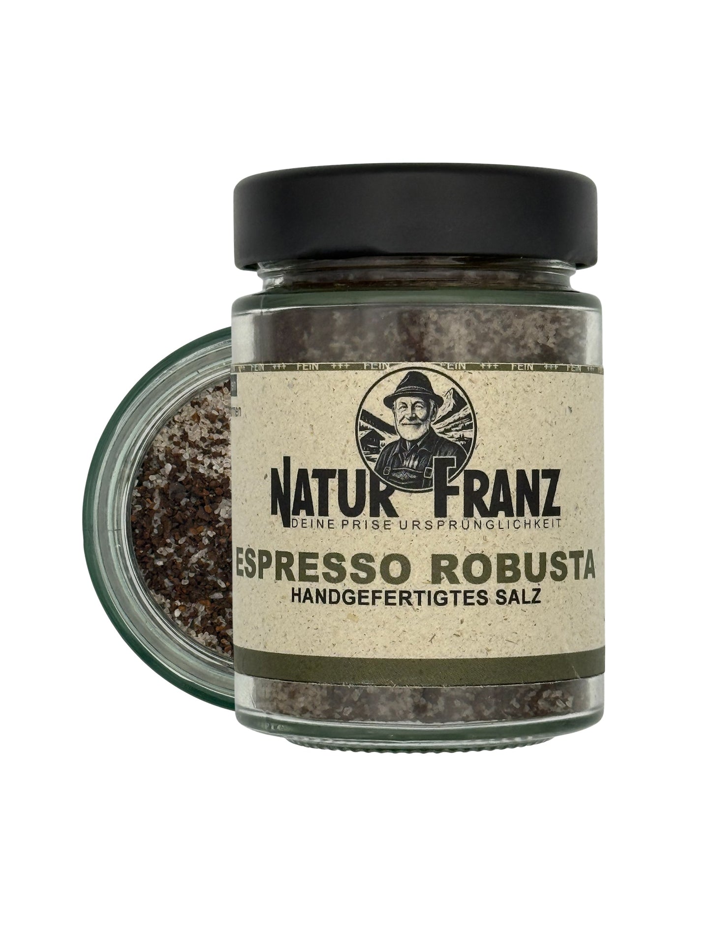 Team NATURFRANZ Espresso Robusta Salz Intensives Aroma - Kapazität 100 g, Stärke Stark, Format Kompakt