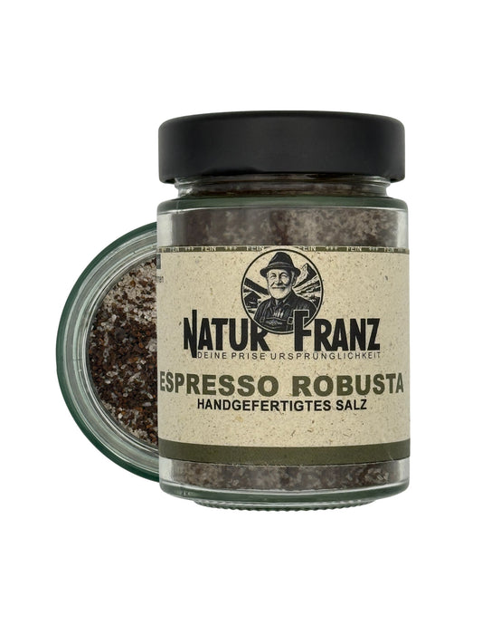 Team NATURFRANZ Espresso Robusta Salz Intensives Aroma - Kapazität 100 g, Stärke Stark, Format Kompakt