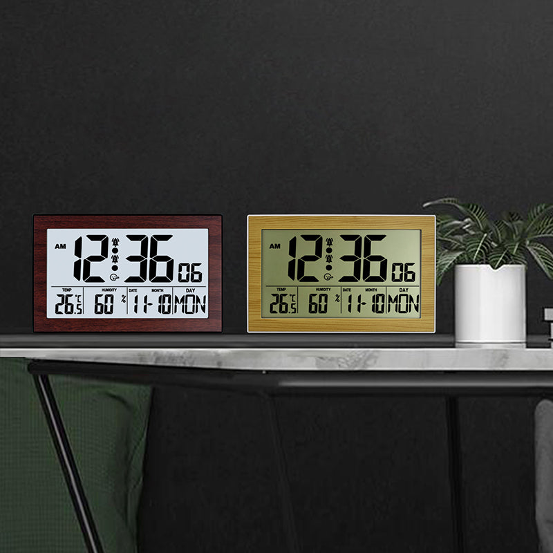Großer Bildschirm Kreativ Digital Wanduhr Heim Nachttisch Zimmer Elektronisch Wecker Mit Thermometer Wanduhr Dual Wecker Einstellung
