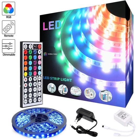 Bandă LED DREIKS RGB cu telecomandă reglabilă - Lungime 5 m, 12 V, Putere totală 72 W