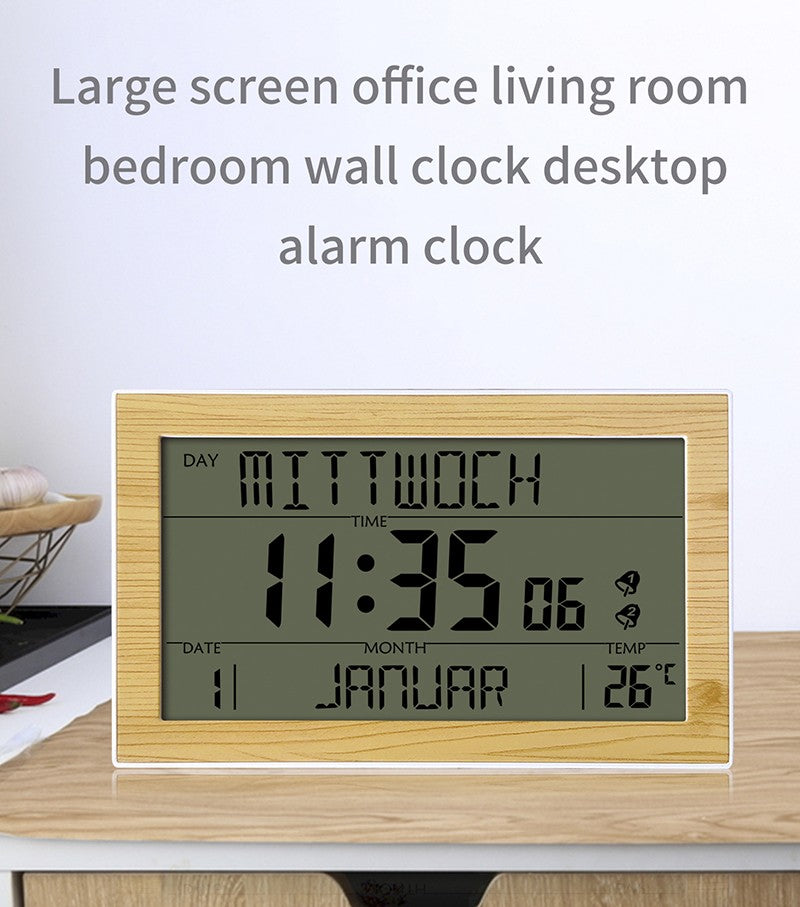 Großer Bildschirm Kreativ Digital Wanduhr Heim Nachttisch Zimmer Elektronisch Wecker Mit Thermometer Wanduhr Dual Wecker Einstellung