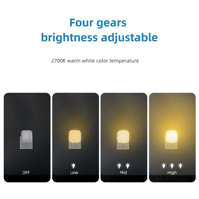 DREIKS Nachtlicht Steckdose Dämmerungssensor - 0,5W Leistung, 20 Lm, Kompakt 2 Stück