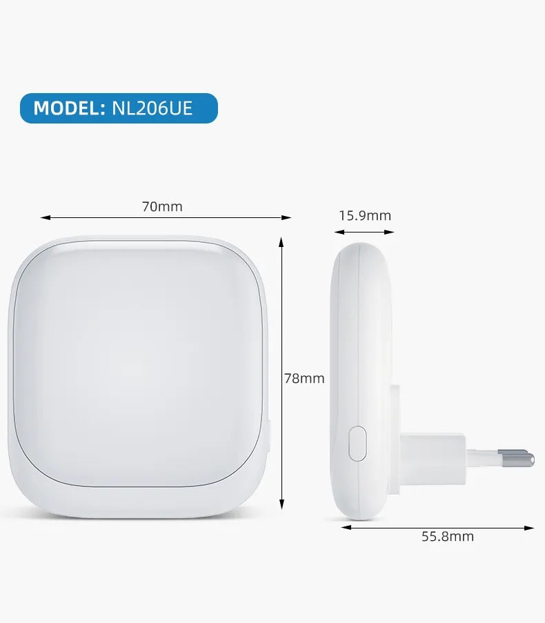 DREIKS Nachtlicht Steckdose Dämmerungssensor - 0,5W Leistung, 20 Lm, Kompakt 2 Stück