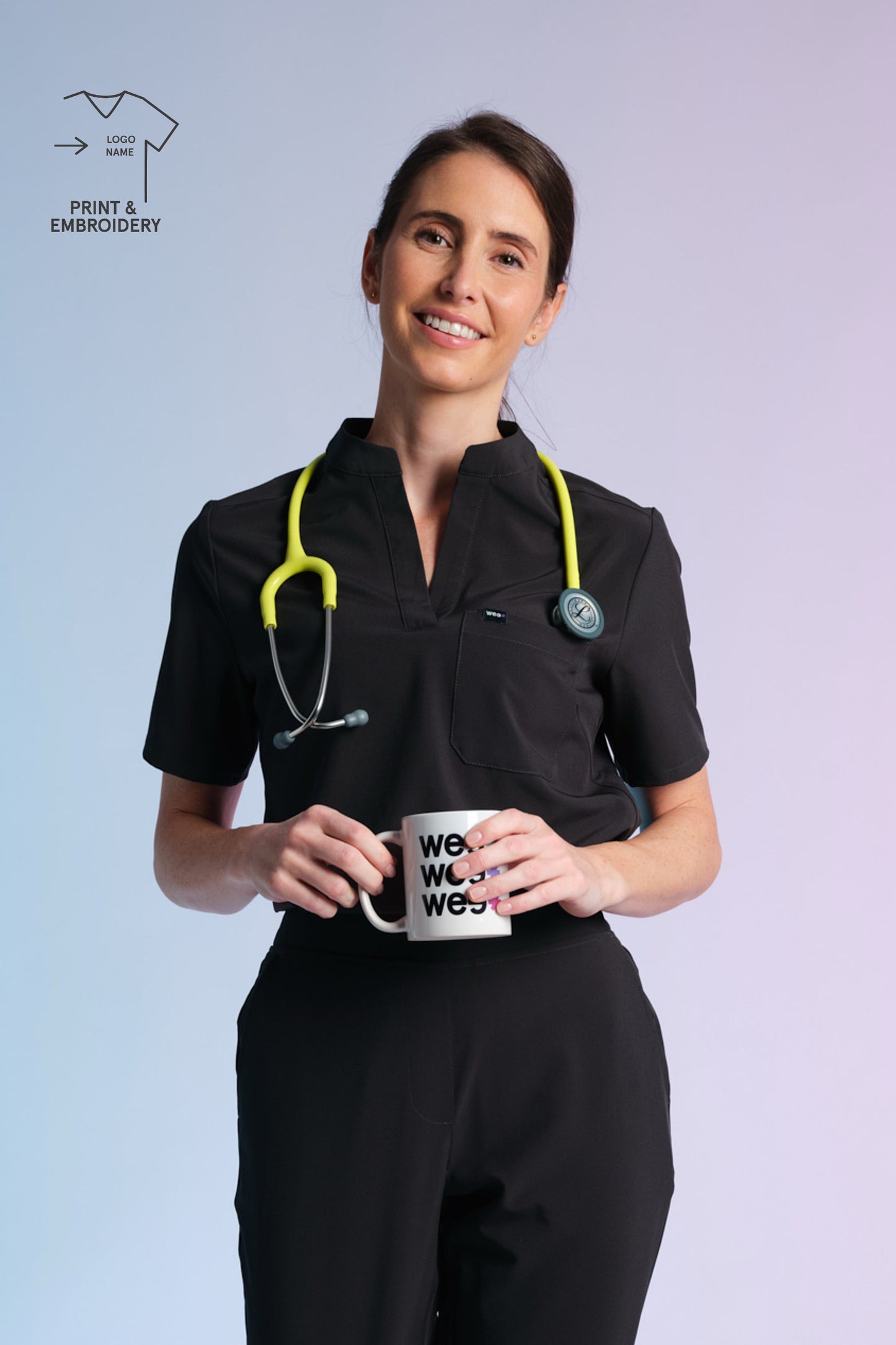 Active Scrub Top "Jackie" – Black