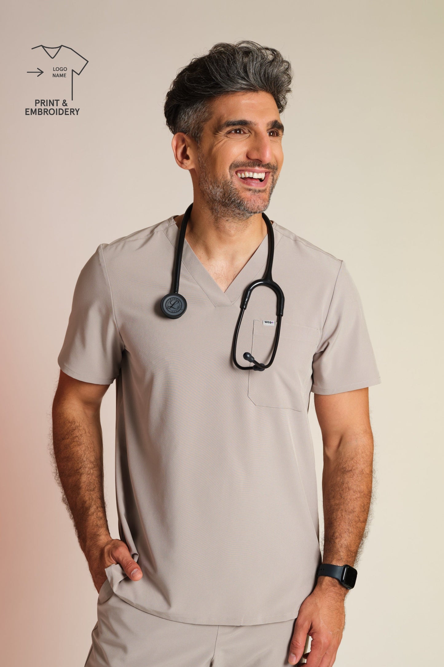 Active Scrub Top "Pete" – Beige