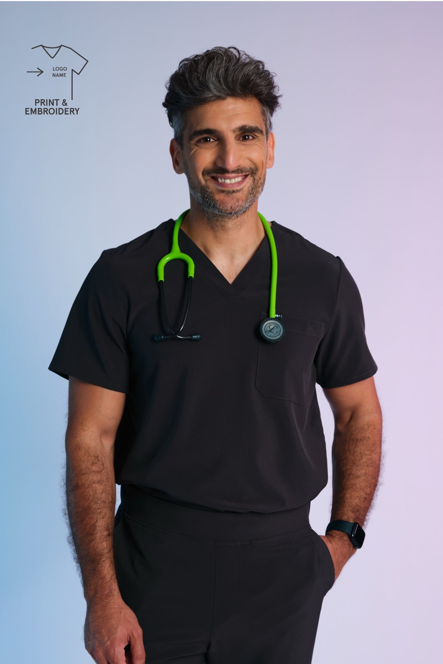 Active Scrub Top "Pete" – Black