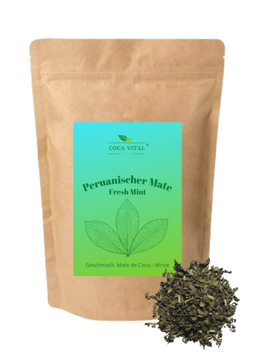 Ceai de frunze de coca Coca Vital Fresh Mint - Conținut 100 g, Conține cafeină, Origine Bolivia