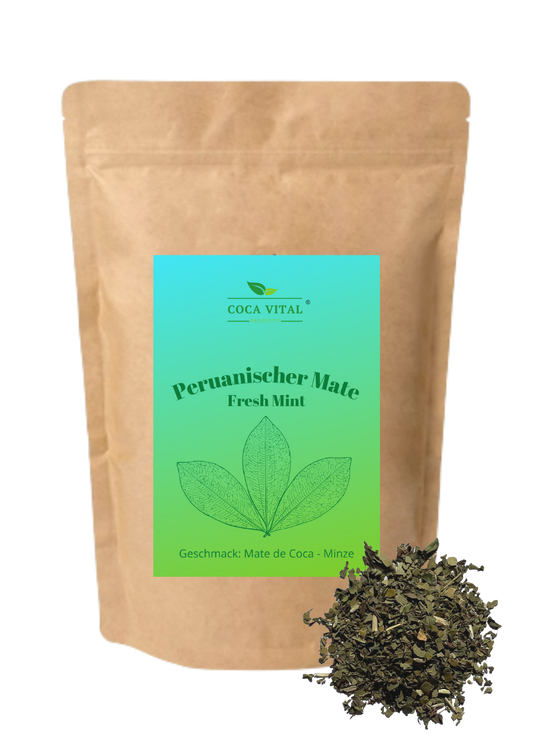 Ceai de frunze de coca Coca Vital Fresh Mint - Conținut 100 g, Conține cafeină, Origine Bolivia
