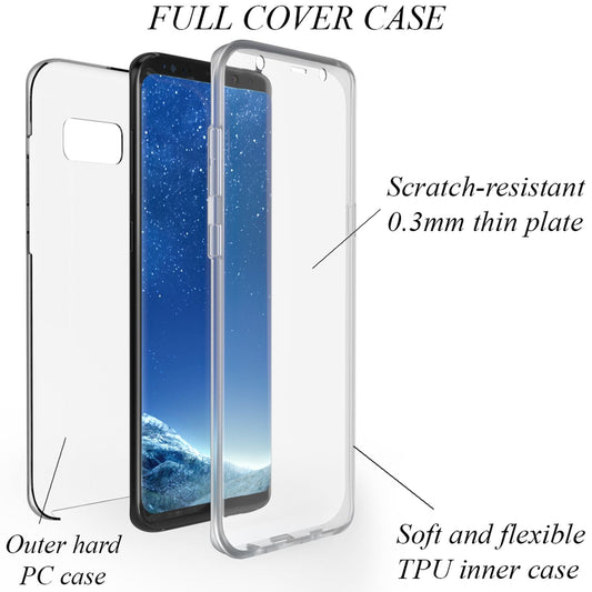 NALIA 360 Grad Handyhülle Rundumschutz - Transparent Silikon-Bumper Galaxy S8 Kompatibel