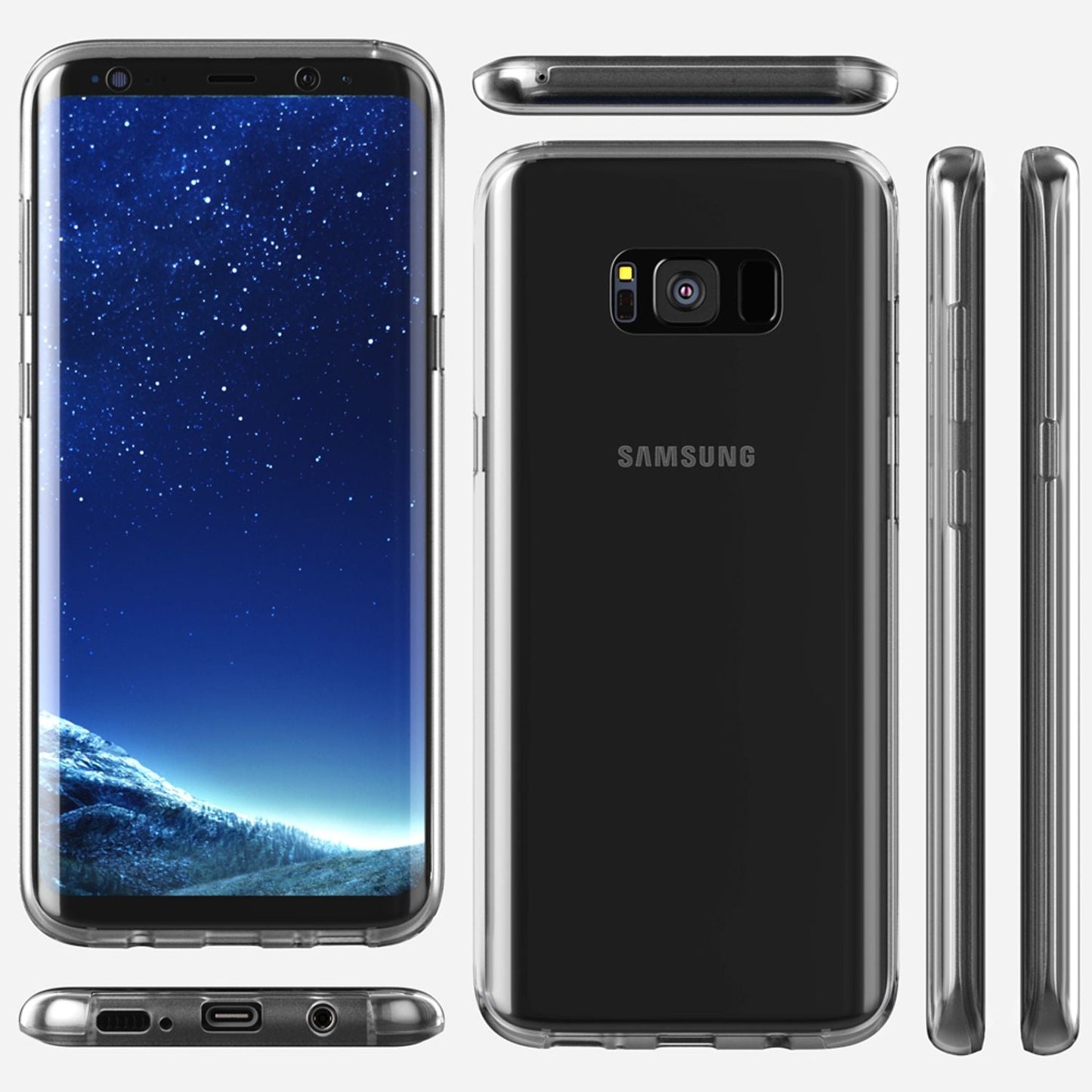 NALIA 360 Grad Handyhülle Rundumschutz - Transparent Silikon-Bumper Galaxy S8 Kompatibel
