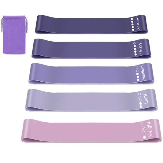 Set de 5 benzi de fitness DREIKS, bandă de rezistență versatilă - 4,5-18 kg, 5 bucăți, cod culoare