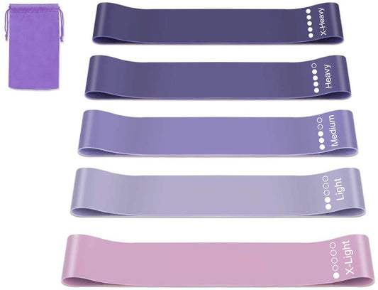 Set de 5 benzi de fitness DREIKS, bandă de rezistență versatilă - 4,5-18 kg, 5 bucăți, cod culoare