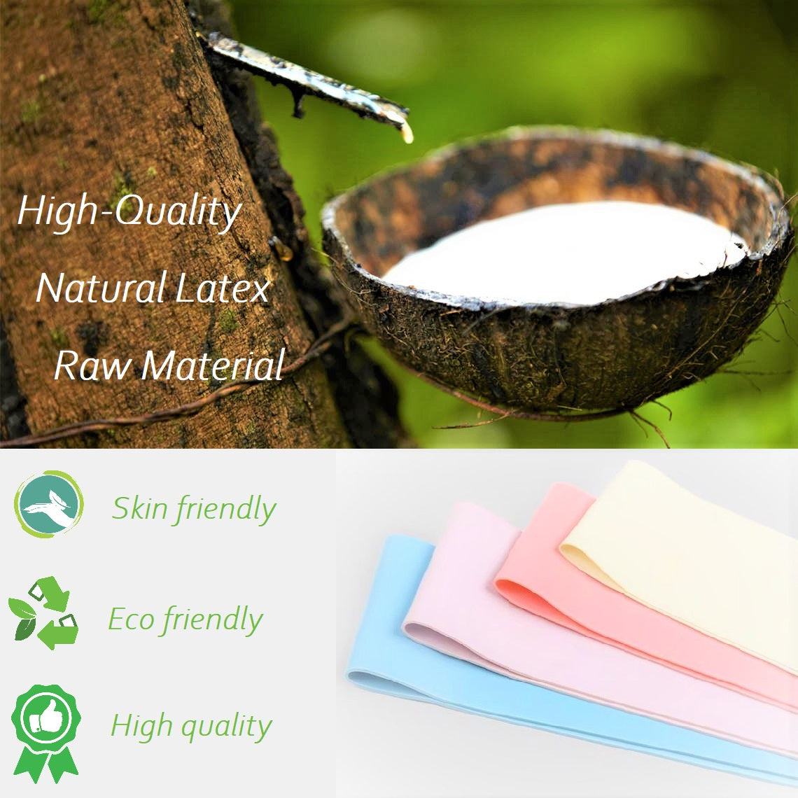 Set de 5 benzi de fitness DREIKS, bandă de rezistență versatilă - 4,5-18 kg, 5 bucăți, cod culoare