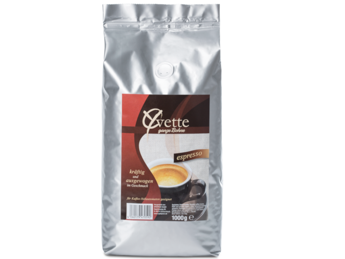 Espresso boabe Yvette - Amestec puternic de Arabica Robusta - 1 kg Potrivit pentru aparate de cafea complet automate